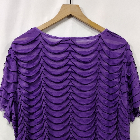 Notations Tiered Ruffled Blouse Women's 3X Purple Boho Retro Y2K Party Casual - Picture 6 of 7